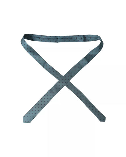 Dolce & Gabbana Green Black Polka Dot Silk Adjustable Men Tie