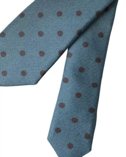 Dolce & Gabbana Green Black Polka Dot Silk Adjustable Men Tie