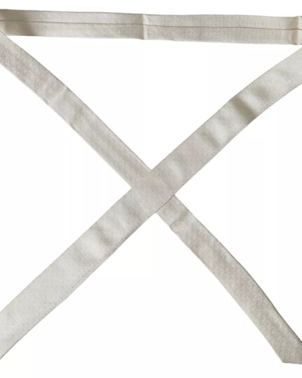 Dolce & Gabbana Off White Patterned Silk Adjustable Men Tie