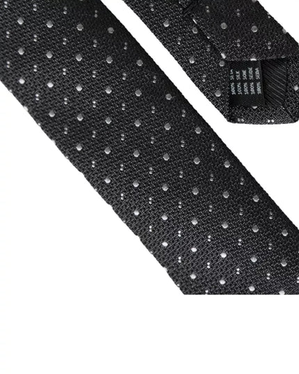 Dolce & Gabbana Black Polka Dot Silk Adjustable Men Tie
