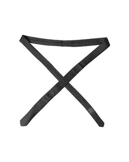 Dolce & Gabbana Black Polka Dot Silk Adjustable Men Tie