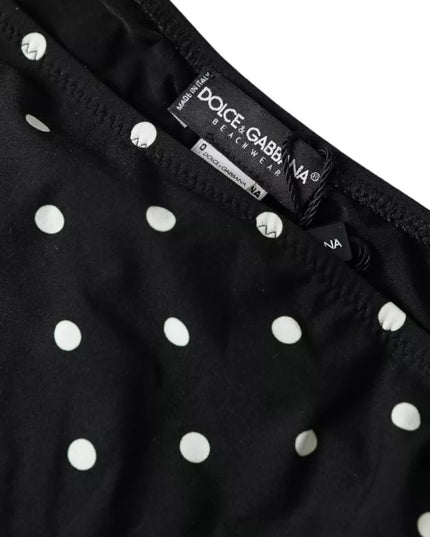 Dolce & Gabbana Black Polka Dot Swimwear Beachwear Bottom Bikini