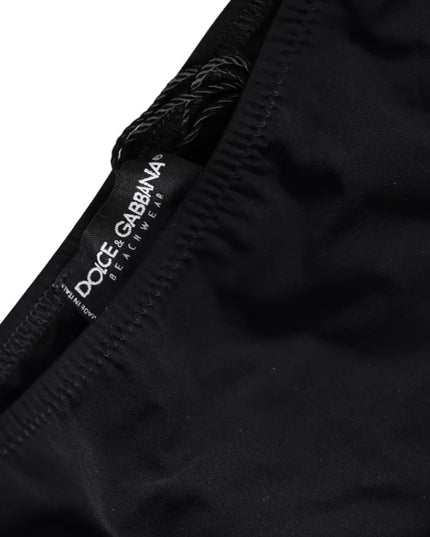 Dolce & Gabbana Black Nylon Swimwear Beachwear Bottom Bikini