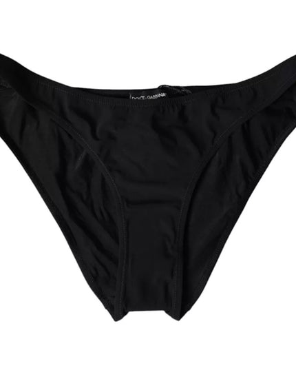 Dolce & Gabbana Black Nylon Swimwear Beachwear Bottom Bikini