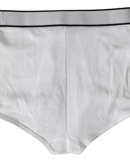 Dolce & Gabbana White Cotton Stretch Branded Logo Underwear