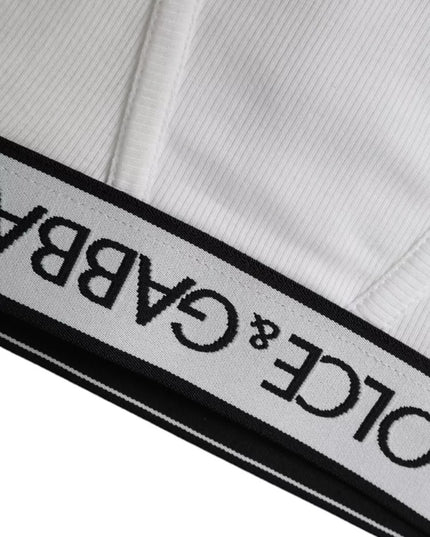 Dolce & Gabbana White Cotton Stretch Branded Logo Underwear