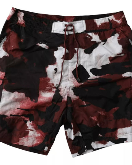 Dolce & Gabbana Multicolor Camouflage DG Logo Beachwear Shorts Swimwear