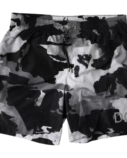 Dolce & Gabbana Multicolor Camouflage DG Logo Beachwear Shorts Swimwear