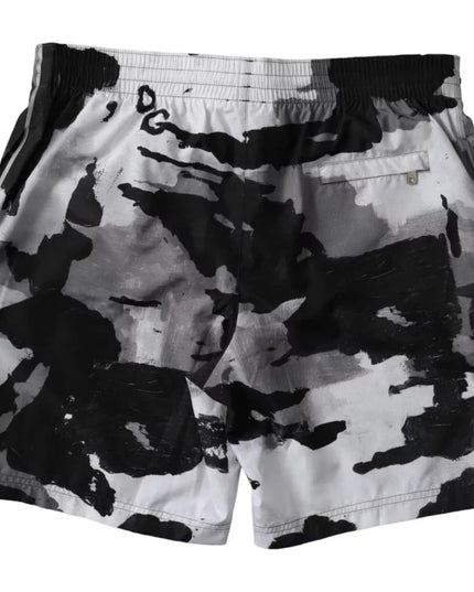 Dolce & Gabbana Multicolor Camouflage DG Logo Beachwear Shorts Swimwear