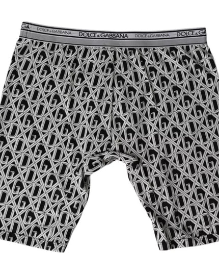 Dolce & Gabbana Black White DG Logo Cotton Stretch Cycling Underwear Men