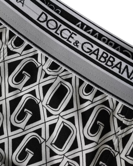 Dolce & Gabbana Black White DG Logo Cotton Stretch Cycling Underwear Men
