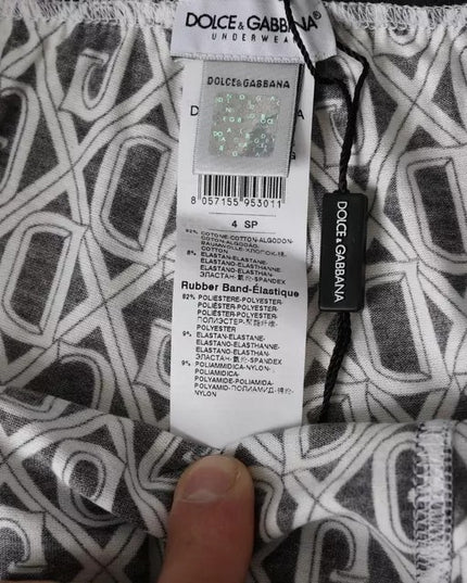 Dolce & Gabbana Black White DG Logo Cotton Stretch Cycling Underwear Men