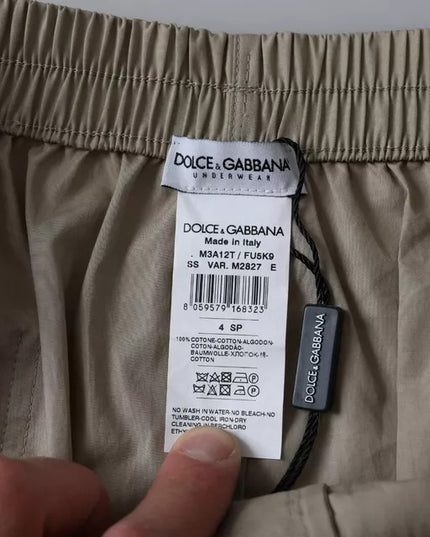 Dolce & Gabbana Brown Cotton Regular Boxer Shorts Underwear