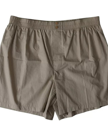 Dolce & Gabbana Brown Cotton Regular Boxer Shorts Underwear