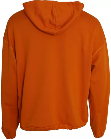 Dolce & Gabbana Orange Hooded Pullover Sweatshirt Sweater