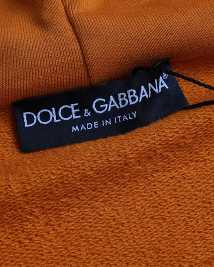 Dolce & Gabbana Orange Hooded Pullover Sweatshirt Sweater