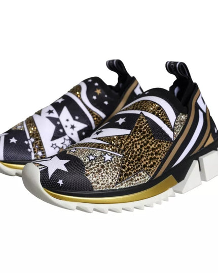 Dolce & Gabbana Multicolor Comet Star Print Sorrento Sneakers Shoes