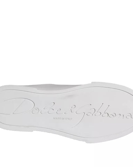 Dolce & Gabbana White Patch Calfskin Nappa Portofino Sneakers Shoes