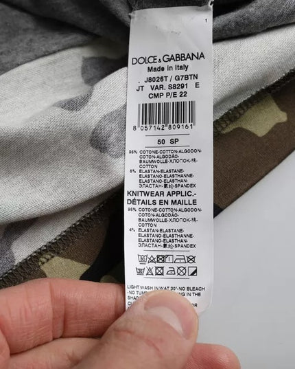 Dolce & Gabbana Multicolor Camouflage Cotton Crew Neck Men T-shirt
