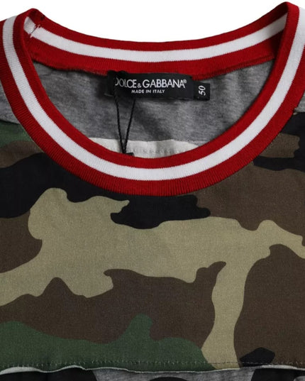 Dolce & Gabbana Multicolor Camouflage Cotton Crew Neck Men T-shirt