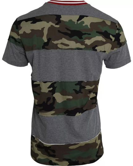 Dolce & Gabbana Multicolor Camouflage Cotton Crew Neck Men T-shirt