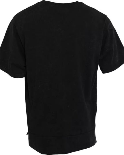 Dolce & Gabbana Black Graphic Print Cotton Crew Neck T-shirt
