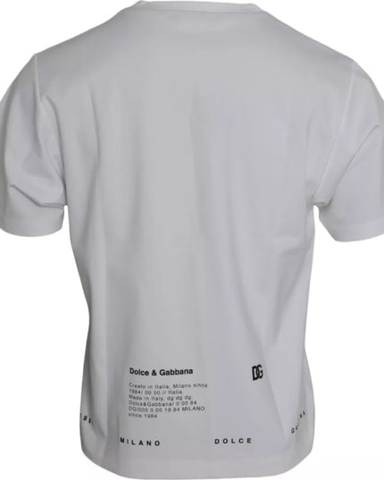 Dolce & Gabbana White Red Lips Print Cotton Men T-shirt