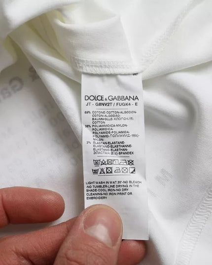 Dolce & Gabbana White Red Lips Print Cotton Men T-shirt