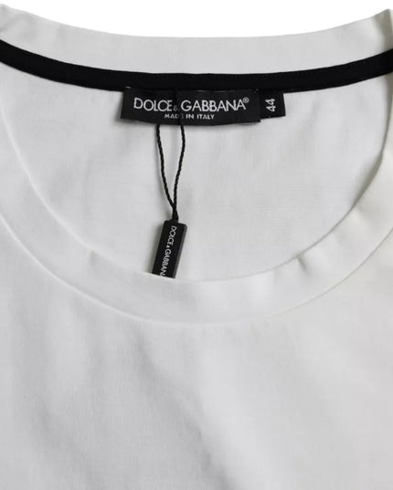 Dolce & Gabbana White Red Lips Print Cotton Men T-shirt