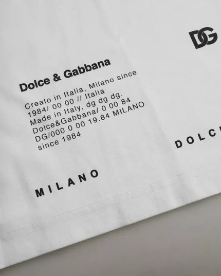 Dolce & Gabbana White Red Lips Print Cotton Men T-shirt