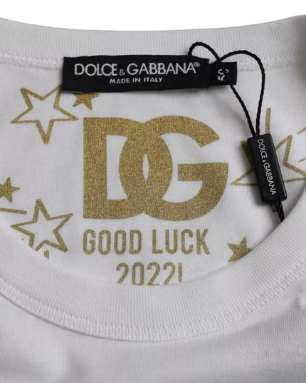 Dolce & Gabbana White Cotton Round Neck Short Sleeves T-shirt