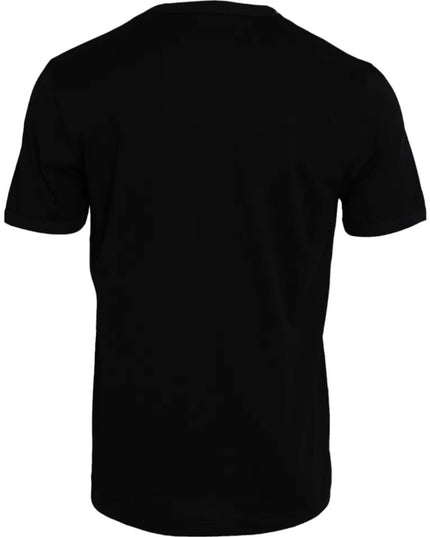 Dolce & Gabbana Black Cotton Round Neck Short Sleeves Men T-shirt