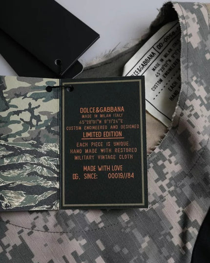 Dolce & Gabbana Multicolor Camouflage Cotton Round Neck Men T-shirt