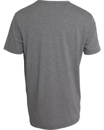 Dolce & Gabbana Gray Graphic Print Cotton Round Neck T-shirt