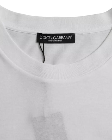 Dolce & Gabbana White Cotton Round Neck Short Sleeve T-shirt