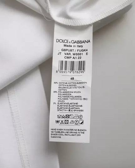 Dolce & Gabbana White Cotton Round Neck Short Sleeve T-shirt