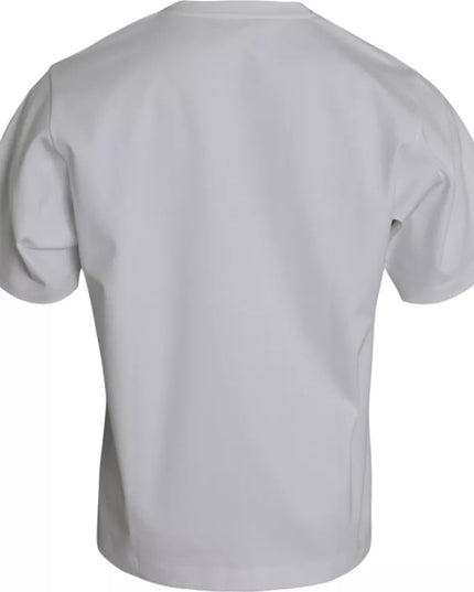 Dolce & Gabbana White Cotton Round Neck Short Sleeve T-shirt