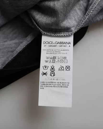 Dolce & Gabbana Black White Jazz Print Cotton Short Sleeves T-shirt