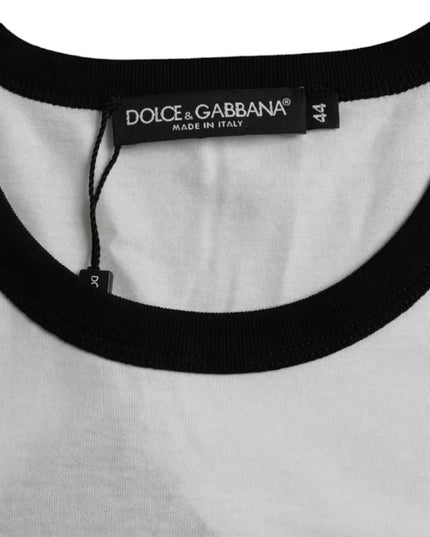 Dolce & Gabbana Black White Jazz Print Cotton Short Sleeves T-shirt