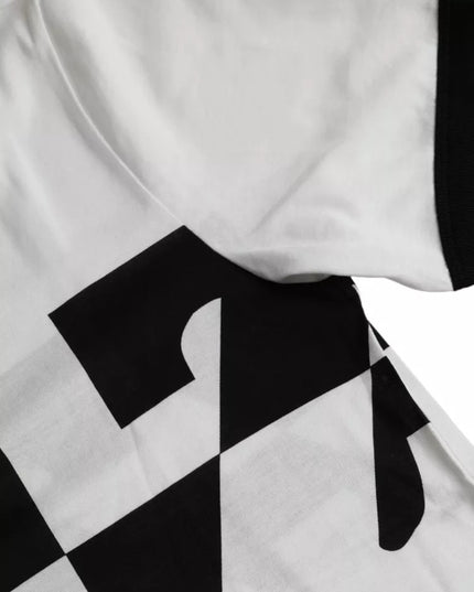 Dolce & Gabbana Black White Jazz Print Cotton Short Sleeves T-shirt