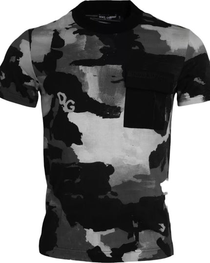 Dolce & Gabbana Multicolor Camouflage Cotton Crewneck T-shirt