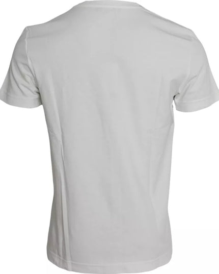 Dolce & Gabbana White Bandana Print Cotton Short Sleeves Men T-shirt