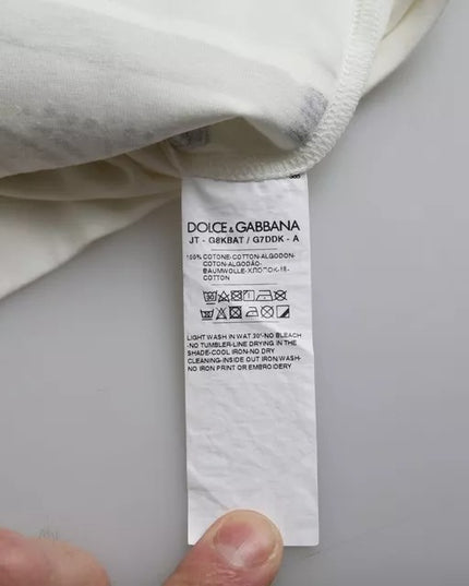 Dolce & Gabbana White Bandana Print Cotton Short Sleeves Men T-shirt
