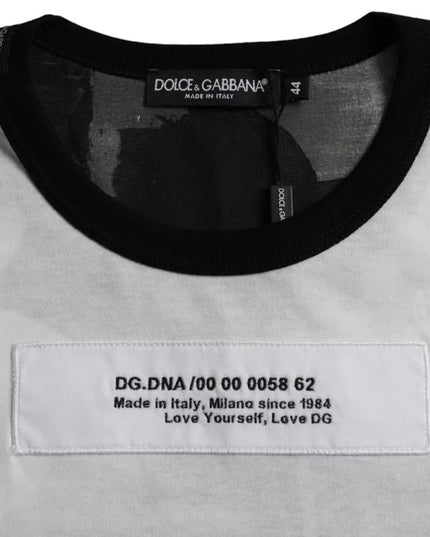 Dolce & Gabbana Black White Camouflage Round Neck T-shirt
