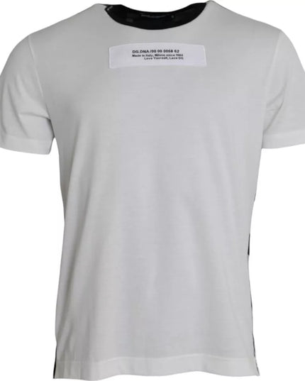 Dolce & Gabbana Black White Camouflage Round Neck T-shirt