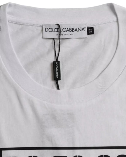 Dolce & Gabbana White Logo Round Neck Short Sleeves T-shirt