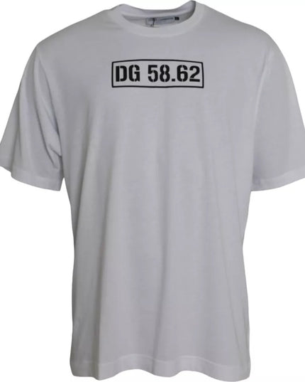 Dolce & Gabbana White Logo Round Neck Short Sleeves T-shirt