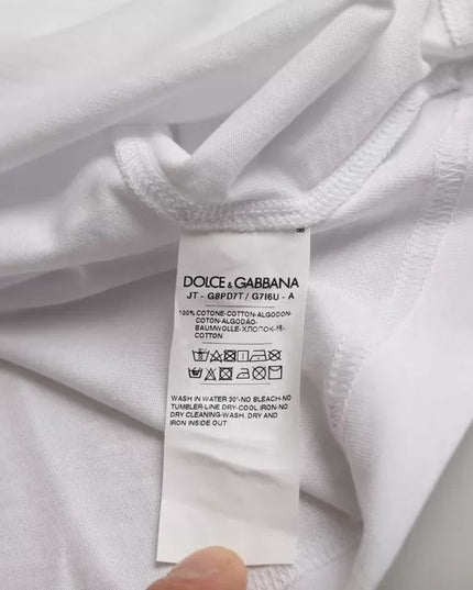 Dolce & Gabbana White Logo Round Neck Short Sleeves T-shirt