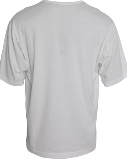 Dolce & Gabbana White Logo Round Neck Short Sleeves T-shirt