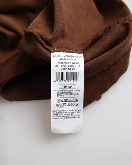 Dolce & Gabbana Brown Color Splash Cotton Crew Neck T-shirt